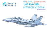 1/48 Quinta Studio F/A-18B Super Hornet 3D-Printed Panels Only (for Hasegawa kit) QDS 48345