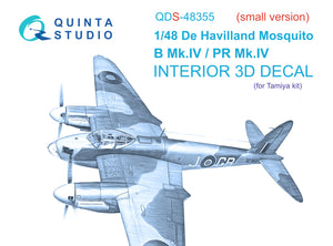 1/48 Quinta Studio DH Mosquito B Mk.IV/PR Mk.IV 3D-Printed Panels Only Kit (Tamiya) QDS 48355