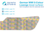 1/48 Quinta Studio German WWI 5-Colour Lozenge (lower surface) Decals QL-48002