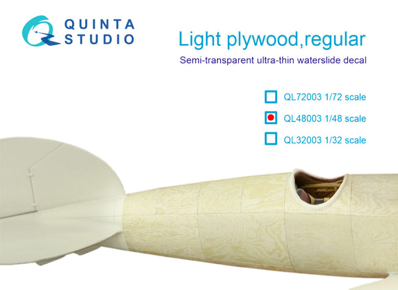 1/48 Quinta Studio Light plywood, regular Decals QL-48003