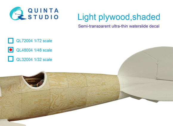 1/48 Quinta Studio Light plywood, shaded Decals QL-48004