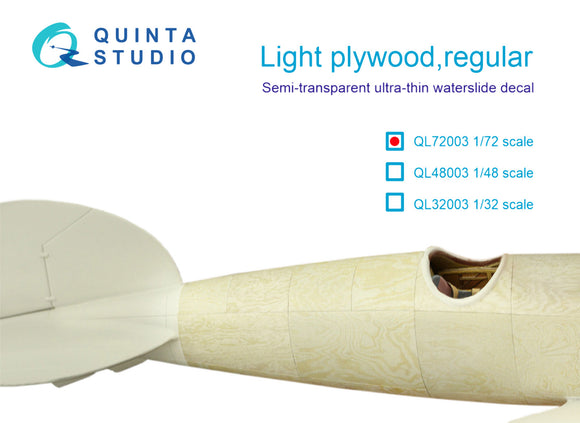 1/72 Quinta Studio Light plywood, regular Decals QL-72003