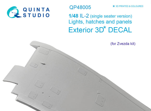 1/48 Quinta Studio IL-2 (single seater) lights, hatches and panels (Zvezda) QP48005