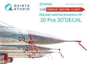1/48 Quinta "Remove Before Flight" standard external streamer 24", 20 Pcs QP48006