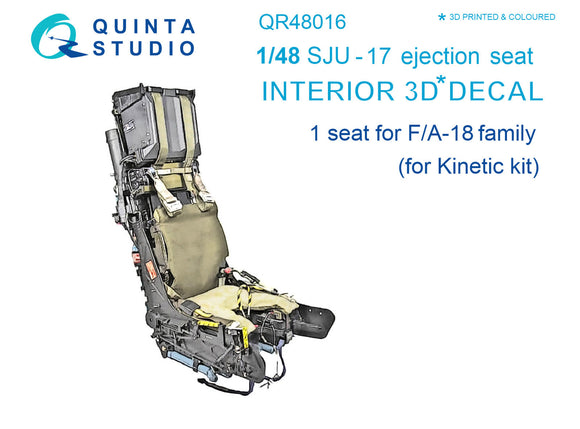 1/48 Quinta Studio SJU-17 ejection seat (single) for F/A-18 family (Kinetic) QR48016