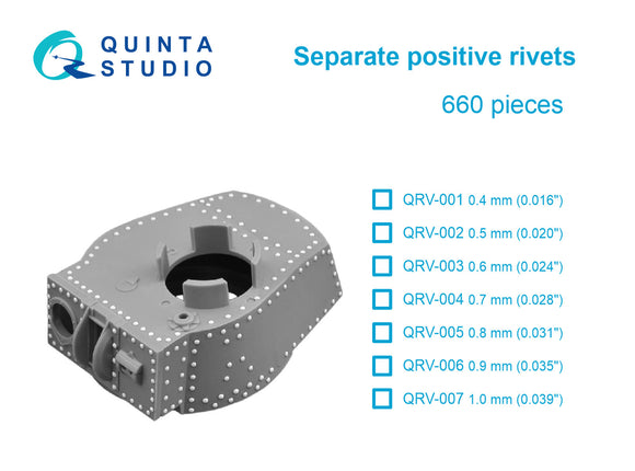 Quinta Studio Separate positive rivets, 0.4 to 1.0 mm, 660 pcs (All kits)