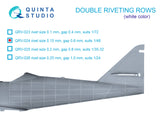 1/48 Quinta Studio Double riveting rows (rivet size 0.15 mm, gap 0.6 mm, suits 1/48 scale), White color, total length 6.2 m/20 ft QRV-024
