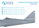 1/32 Quinta Studio Double riveting rows (rivet size 0.20 mm, gap 0.8 mm, suits 1/32 scale), White color, total length 5,8 m/19 ft QRV-025