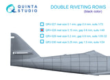 1/48 Quinta Studio Double riveting rows (rivet size 0.15 mm, gap 0.6 mm, suits 1/48 scale), Black color, total length 6.2 m/20 ft QRV-028