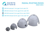 Quinta Studio Radial riveting rows (various rivet sizes), White or Black color