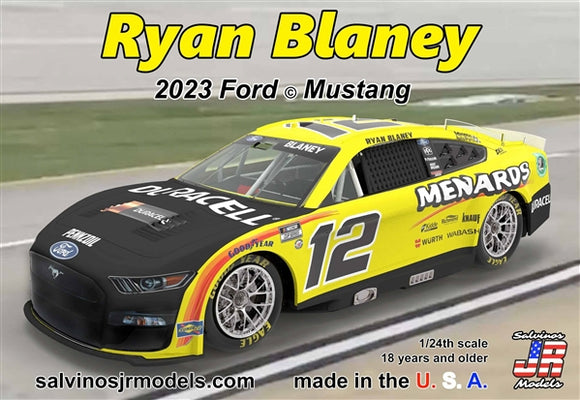 1/25 Salvinos JR Team Penske Ryan Blaney 2023 Ford Mustang Menards (PF2023RBP)