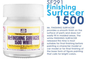 Gunze MR. Hobby SF291 Mr Finishing Surfacer 1500 Ultra Fine White Primer Bottle 40ml