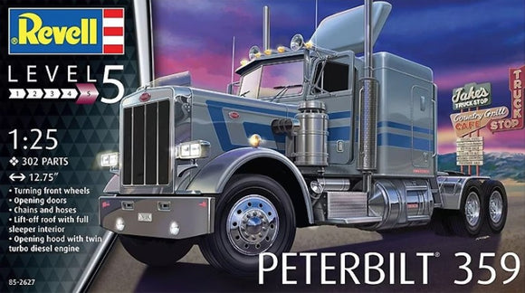 1/25 Revell Peterbilt 359 Conventional Tractor w/detailed interior & sleeper cab 85-2627