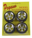 1/25-1/24 Pegasus T's 19" Chrome Rims w/Tires (4) 1274
