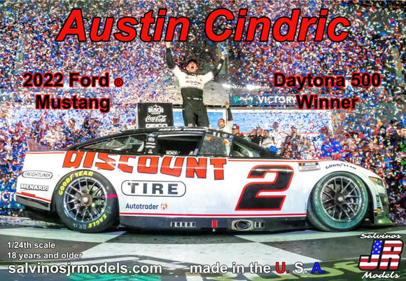 1/25 Salvinos JR Team Penske Austin Cindric 2022 Ford Mustang Daytona 500 winner (PF2022ACD)