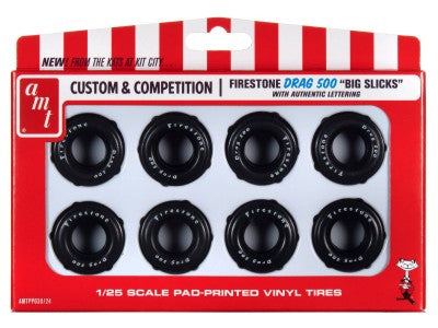 1/25 AMT Firestone Drag 500 Big Slicks Tires Pack (8) PP-30