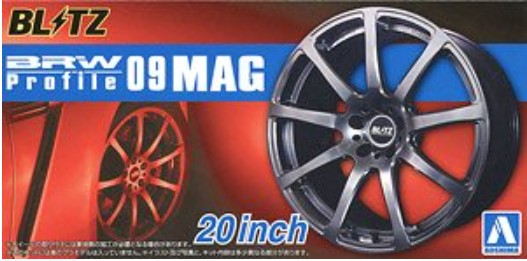 1/24 - 1/25 Aoshima BRW Profile 09 MAG 20” Tire & Wheel Set (4) 55182