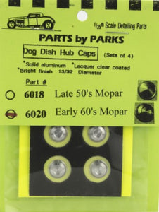 1/24-1/25 Parts by Parks Dog Dish Hub Caps Early 60s Mopar (Solid Aluminum) (4)