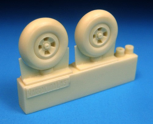 1/48 Spitfire 4-Slot Main Wheels, Smooth Tires for EDU (Resin)