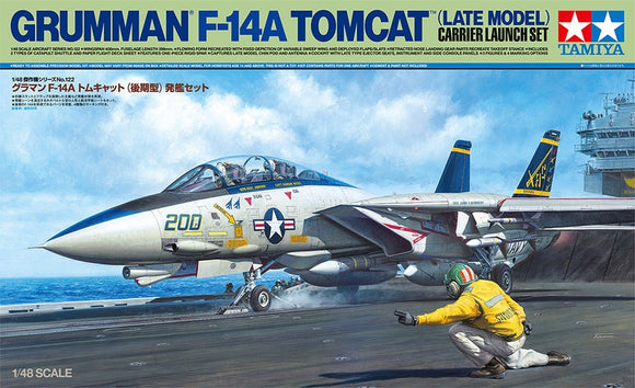 1/48 Tamiya GRUMMAN F-14A TOMCAT Late Model w/Carrier Launch Set 61122