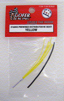 1/24-1/25 Yellow Prewired Distributor w/Aluminum Plug Boot Material 16003