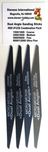 Stevens #1236 Combination Pack #1: Dual Grit Angle Cut Hobby Stix Sanding Sticks (2 diff grits per stick. 4 sticks/Bag)