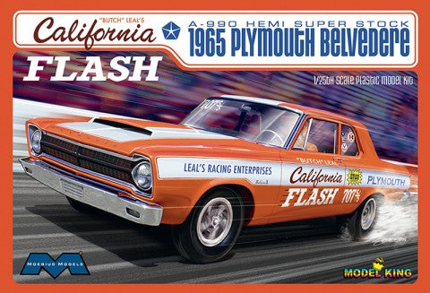 1/25 Moebius Butch Leal's California Flash 1965 Plymouth Belvedere A990 Hemi Super Stock Drag Race Car (Ltd Prod)