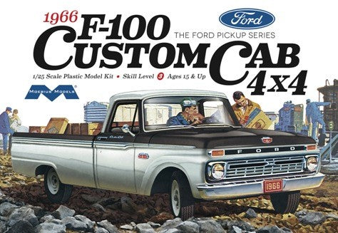 1/25 Moebius Models 1966 Ford F100 Custom Cab 4x4 Pickup Truck 1236