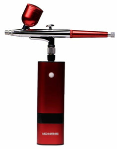 No Name Portable Red Cordless Airbrush Compressor and Airbrush Set