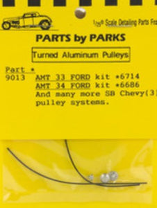 1/24-1/25 Parts by Parks Pulley Set 1933-34 Ford & SB Chevy (Spun Aluminum) (3)