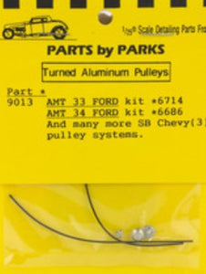 1/24-1/25 Parts by Parks Pulley Set 1933-34 Ford & SB Chevy (Spun Aluminum) (3)