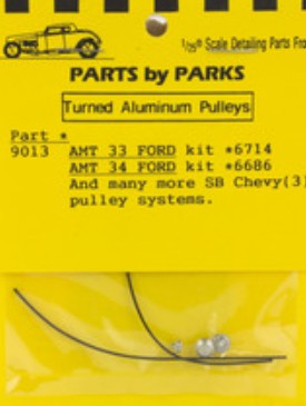 1/24-1/25 Parts by Parks Pulley Set 1933-34 Ford & SB Chevy (Spun Aluminum) (3)