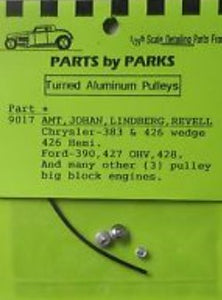 1/24-1/25 Parts by Parks Pulley Set Chrysler & Ford Big Block (Spun Aluminum) (3 pulleys)