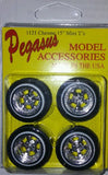 1/25-1/24 Pegasus 15" Mini T's Rims w/Whitewall Tires (4) 1121