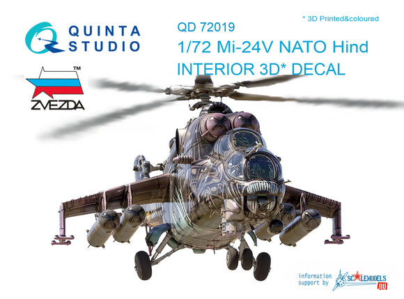 1/72 Mi-24V NATO (black panels) 3D-Printed Interior (for Zvezda kit) 72019