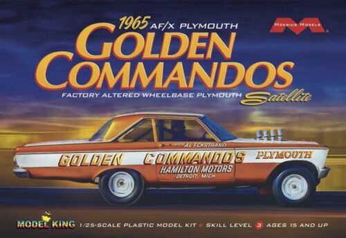 1/25 Moebius AF/X Golden Commandos Altered Wheel Base 1965 Plymouth Satellite Drag Car A990 Hemi Super Stock Drag Race Car (Ltd Prod)